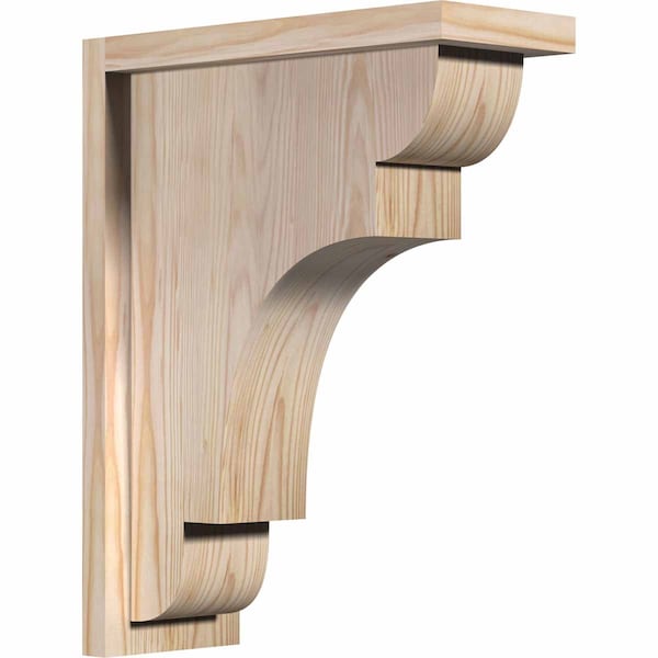 Ekena Millwork New Brighton Smooth Corbel w/Backplate, Douglas Fir, 5 1/2"W x 14"D x 18"H COR06X14X18NEB01SDF - main